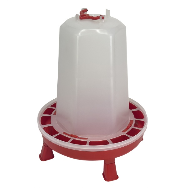 Поилка вакуумная 15 л с винтовой пробкой и ручкой на ножках для кур, домашней птицы