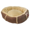 Лежак подушка Pet Choice для собак и кошек, круглый 76х76х15 см, меховой, бежевый