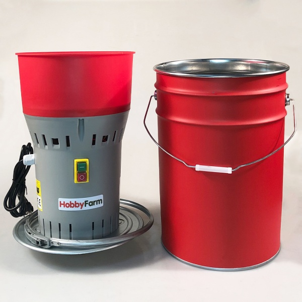 Зернодробилка HobbyFarm EM-25 для измельчения зерна электрическая с функцией мельницы / в комплекте 4 сита