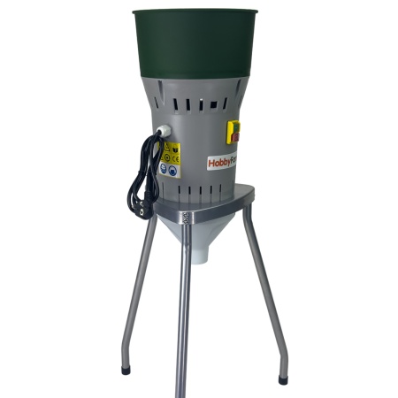 Зернодробилка HobbyFarm EM-25WL, на ножках для измельчения зерна электрическая с функцией мельницы / в комплекте 4 сита