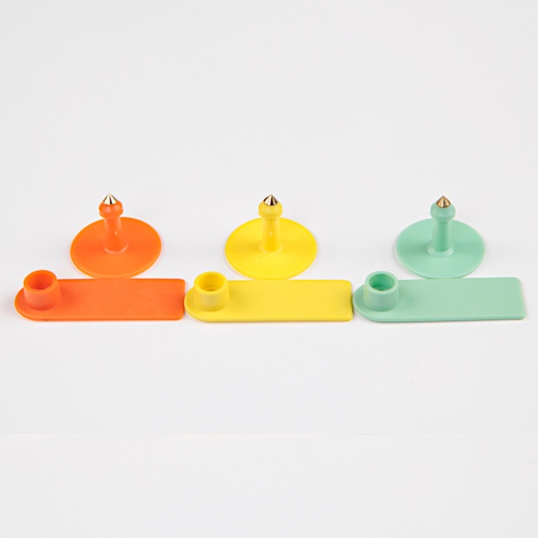 Бирка двойная 50х18 мм, оранжевая, прямоугольная, 100 шт. для свиней, коз, овец, собак и других животных