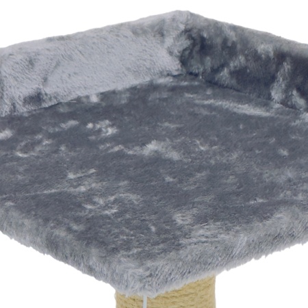 Когтеточка-лежак 35х35х60 см, c игрушкой, темно-серый