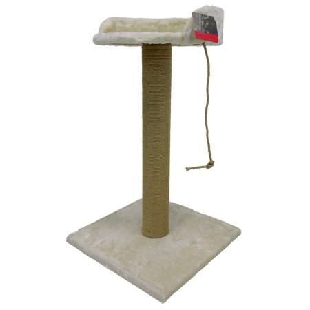 Когтеточка-лежак 40х40х70 см, с канатом, кремовый 