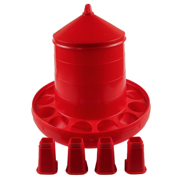 Кормушка бункерная 12 кг пластик с решеткой с круглыми отверстиями на ножках