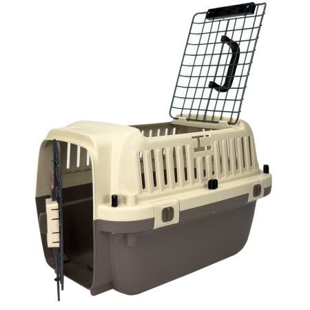 Переноска Superior Range 51х33х33 см для кошек и собак Pet Choice с креплением к ремню безопасности автомобиля и металлической верхней решеткой​
